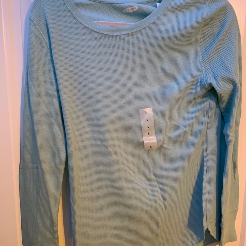 Baby Blue Waffle Knit Top